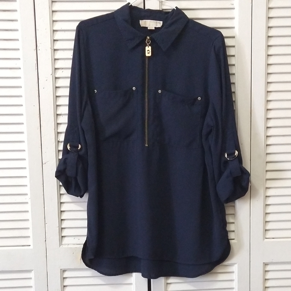 Michael Kors Navy Blue Blouse